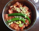 A picture of step 1 of Carrot Peas curry.