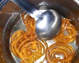 A picture of step 10 of Rava Jalebi.