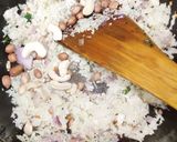 A picture of step 1 of Indian Keto Meal: Cauliflower Upma/ Palak Pachadi/ Chia Raita.