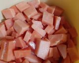 A picture of step 2 of Papaya salsa.