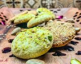 A picture of step 7 of Barazek (Pistachios and sesame cookies).