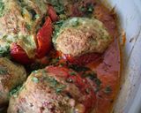 Une image de l'étape 3 de 🍅 Tomates farcies poulet, mozzarella & pesto.