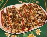Une image de l'étape 12 de Poivrons corne rouges farcis brousse corse et chorizo noir.