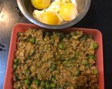 A picture of step 1 of Leftover Keema sabji and egg yolk cutlet.