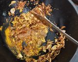A picture of step 2 of Cheera Thoran (Spinach bhaji).