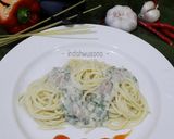 Foto langkah ke 7 dari resep Spaghetti Spinach Alfredo (Light Version).