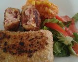 Foto del paso 6 de la receta: Bombas de pollo rellenas de jamón con queso
