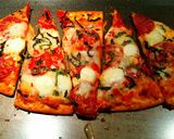 A picture of step 4 of Mike's EZ Pepperoni & Roasted Garlic Flatbread Pizza.