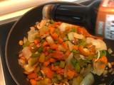 Verduras salteadas con bacon