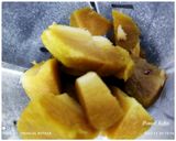 A picture of step 1 of Chikoo Kheer.