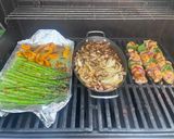 A picture of step 6 of Bourbon Grilled Chicken w veggies.