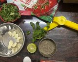 A picture of step 1 of Pudina chutney.