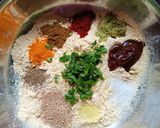 A picture of step 2 of Arvi (colocasia) leaves Dhokla/Patra.