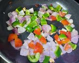 A picture of step 3 of Chilli Garlic Chicken Salami.