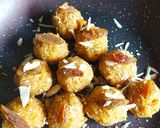 A picture of step 5 of Coconut ladoos.