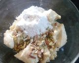 A picture of step 5 of Khoya malai khaja.