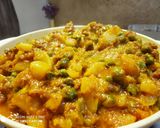 A picture of step 4 of Masala warri, shalgam and peas.