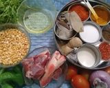 A picture of step 1 of Zafrani Daal Gosht.