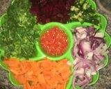 A picture of step 1 of Arabian fried rice.