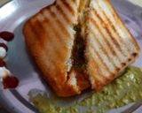 A picture of step 5 of Alumutter spinach cheese sandwich.