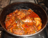 Foto del paso 8 de la receta: Conejo con salsa de la huerta y pimientos secos