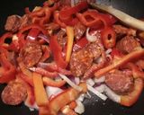 A picture of step 1 of Chorizo and chicken wrap.