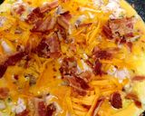 A picture of step 6 of My left Over Chicken,Bacon & Cheese Omelette 🤩.