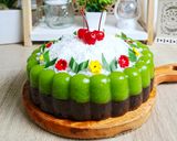 Foto langkah ke 6 dari resep Ongol Ongol Ubi Pandan Cokelat Cake.