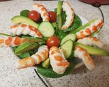 A picture of step 2 of King Prawn tails Salad.