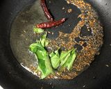 A picture of step 2 of Gongura Chepala Pulusu (Andhra style Fish Curry with Sorrel Leaves).