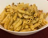 A picture of step 3 of Mushroom penne pasta.