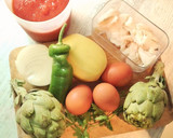 Foto del paso 1 de la receta: Tortilla de bacalao con alcachofas