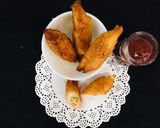 A picture of step 5 of Dahi Sholey/Curd Rolls.