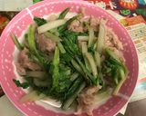 小白菜清炒肉羹的食譜步驟1照片