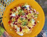 A picture of step 3 of Dahi Papdi Chaat.