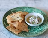 A picture of step 5 of Spiced sourdough crackers with yogurt and honey dip 🍪🍯.