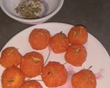A picture of step 6 of Papaya ladoo Low calorie Motichur ladoo.