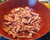 Pas rețetă Paste Rigatoni cu bacon și sos de legume 2 fotografie