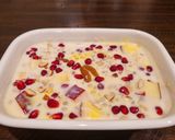 A picture of step 4 of Sabudana Kheer with Pomegranate, Apple and Nuts.