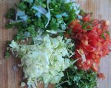 A picture of step 2 of Moong dal cabbege uttapa.