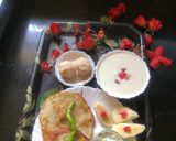 A picture of step 2 of Navaratri Special Sago and Bhagar Thalipith with chatani.