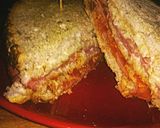 A picture of step 12 of Tex's Triple Decker Deli Stacker 🐮🐷🍞🧀.