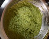 A picture of step 4 of Green Appam with Radish leaves & Green Gram.
