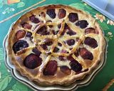 Une image de l'étape 15 de Tarte « toile d'araignée » aux pêches de vigne et crème d'amandes.