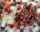 A picture of step 3 of Brown rice chana salad.