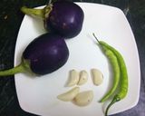 A picture of step 1 of Brinjal Kadhi with bajra roti.