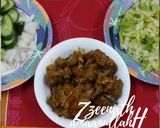 A picture of step 4 of Sukha Gosht.