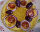 A picture of step 4 of Greek salad omelette.