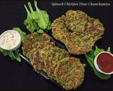 A picture of step 9 of Spinach Chickpea Flour Chamchamiya.
