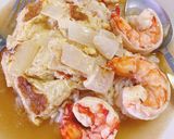 รูปขั้นตอนการทำที่ 2 ของ แกงจืด “ไข่หอมกุ้ง”🥚 💋 🦐 / Aromatic prawn soup with Thai-style onion omelette 🦐 🥣